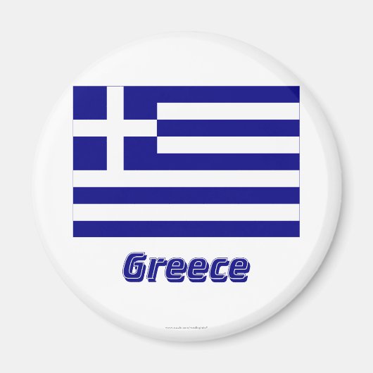 Aimant Drapeau de la Grèce avec nom (Devant)