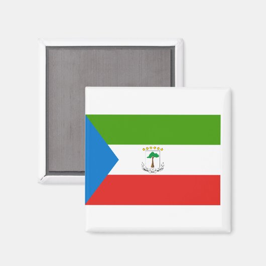Aimant Drapeau de la Guinée équatoriale (Recto/Verso)