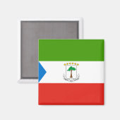 Aimant Drapeau de la Guinée équatoriale (Afrique) (Recto/Verso)