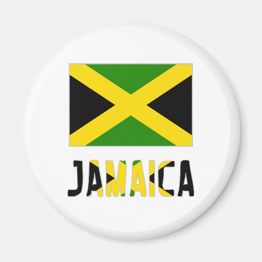 Aimant Drapeau de la Jamaïque & Mot (Devant)