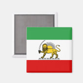 Aimant Drapeau de la monarchie constitutionnelle iranienn (Recto/Verso)