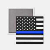 Aimant Drapeau de la police Thin Blue Line (Recto/Verso)