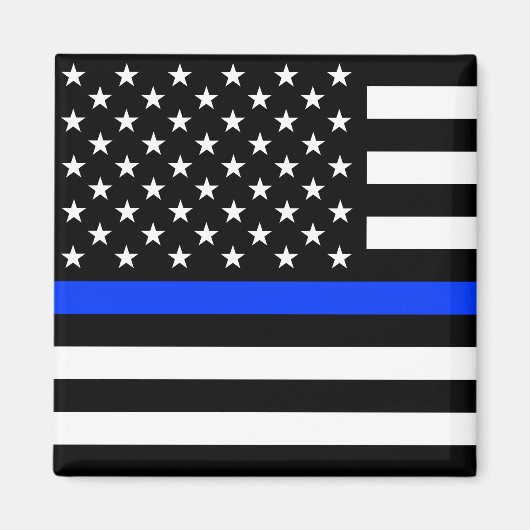 Aimant Drapeau de la police Thin Blue Line (Devant)