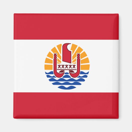 Aimant Drapeau de la Polynésie française (Devant)