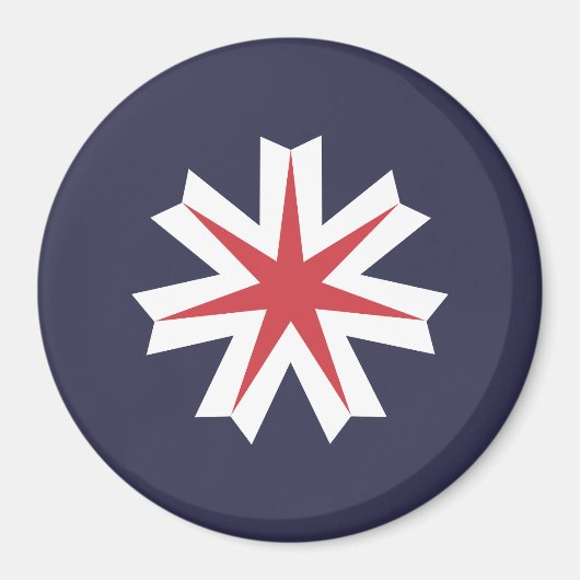 Aimant Drapeau de la préfecture d'Hokkaido, Japon (Devant)