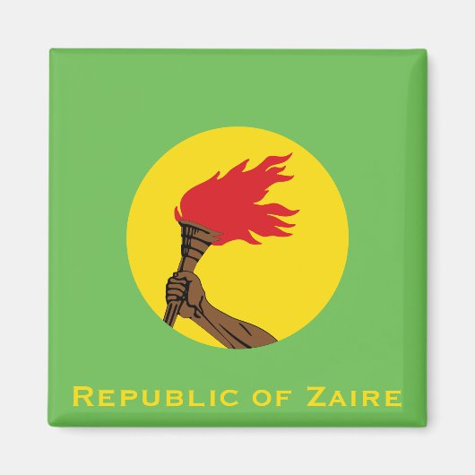 Aimant Drapeau de la République du Zaïre (Devant)
