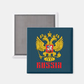 Aimant Drapeau de la Russie Aigle impériale Russie Orthod (Recto/Verso)