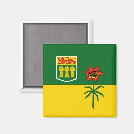 Aimant Drapeau de la Saskatchewan (CANADA) (Recto/Verso)