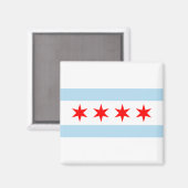 Aimant Drapeau de la ville de Chicago (Illinois) (Recto/Verso)