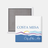 Aimant Drapeau de la ville de Costa Mesa (Recto/Verso)