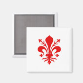 Aimant Drapeau de la ville de Florence Symbole Italie (Recto/Verso)