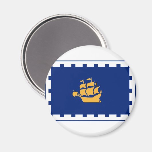 Aimant Drapeau de la ville de Québec (Recto/Verso)