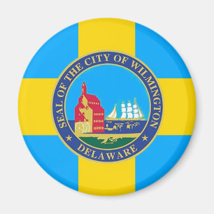 Aimant Drapeau de la ville de Wilmington, Delaware