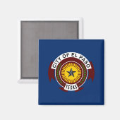 Aimant Drapeau de la ville d'El Paso (Texas) (Recto/Verso)