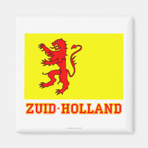 Aimant Drapeau de la Zuid-Hollande avec le nom