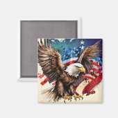 Aimant Drapeau de l'aigle américain (Recto/Verso)