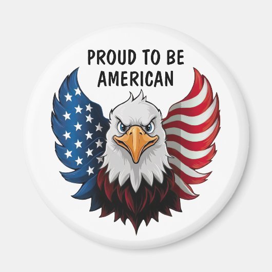 Aimant Drapeau de l'aigle américain (Devant)