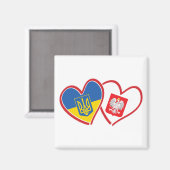Aimant Drapeau de l'aigle ukrainien et polonais (Recto/Verso)