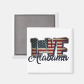 Aimant Drapeau de l'Alabama (Recto/Verso)