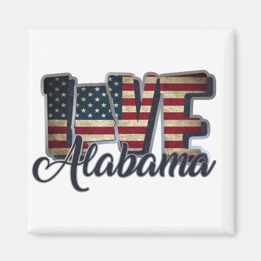 Aimant Drapeau de l'Alabama (Devant)