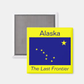 Aimant drapeau de l'Alaska (Recto/Verso)