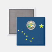 Aimant Drapeau de l'Alaska (Recto/Verso)