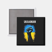 Aimant Drapeau de l'armée ukrainienne Symbole de tridente (Recto/Verso)