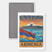Aimant Drapeau de l'Arménie (Recto/Verso)