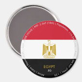Aimant Drapeau de l'Égypte (Recto/Verso)