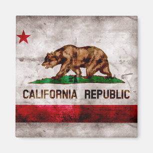 Aimant Drapeau de l'État de Californie vintage patiné
