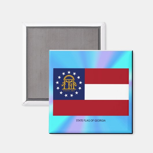 Aimant Drapeau de l'État de Géorgie (Recto/Verso)