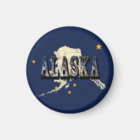 Aimant drapeau de l'État de l'Alaska (Devant)