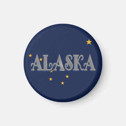 Aimant drapeau de l'État de l'Alaska (Devant)