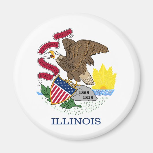 Aimant Drapeau de l'État de l'Illinois (Devant)