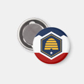 Aimant Drapeau de l'État de l'Utah USA (Recto/Verso)