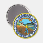 Aimant drapeau de l'état de Minnesota sceau de la républi (Recto/Verso)