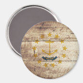 Aimant Drapeau de l'État de Rhode Island sur le vieux gra (Recto/Verso)