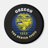 AIMANT DRAPEAU DE L'ÉTAT DU BEAVER D'OREGON (Devant)