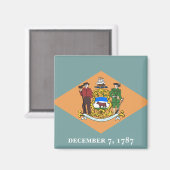 Aimant Drapeau de l'État du Delaware (Recto/Verso)