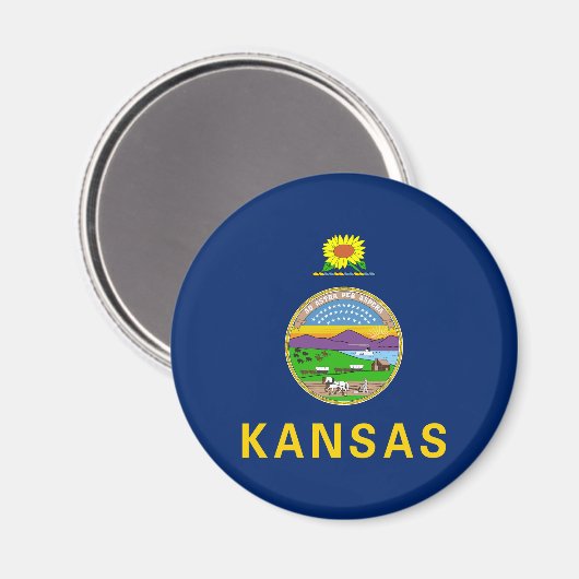 Aimant Drapeau de l'État du Kansas (Recto/Verso)