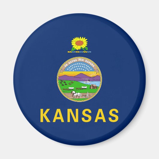 Aimant Drapeau de l'État du Kansas (Devant)