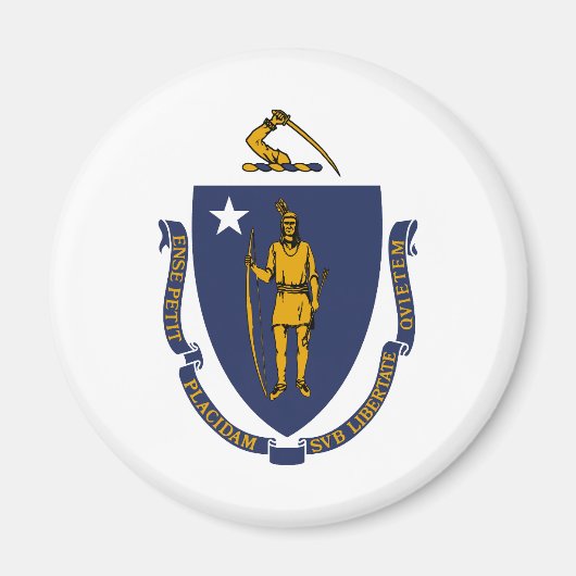 Aimant Drapeau de l'État du Massachusetts (Devant)