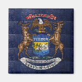 Aimant Drapeau de l'État du Michigan dans les plaques d'i (Devant)