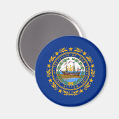 Aimant Drapeau de l'État du New Hampshire (Recto/Verso)