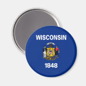 Aimant Drapeau de l'État du Wisconsin (Recto/Verso)