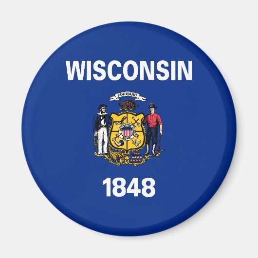 Aimant Drapeau de l'État du Wisconsin (Devant)