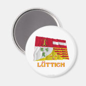 Aimant Drapeau de Liège avec nom (allemand) (Recto/Verso)