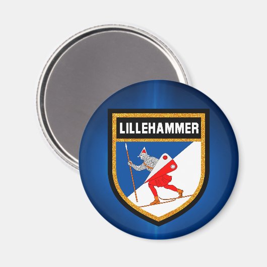 Aimant Drapeau de Lillehammer (Recto/Verso)