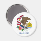 Aimant Drapeau de l'Illinois (Recto/Verso)