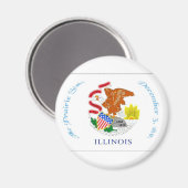 Aimant Drapeau de l'Illinois (Recto/Verso)